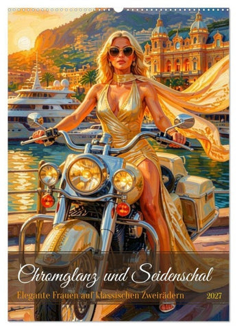 Chromglanz und Seidenschal (Wandkalender 2027 DIN A2 hoch), CALVENDO Monatskalender