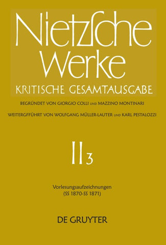 Vorlesungsaufzeichnungen (SS 1870 - SS 1871)