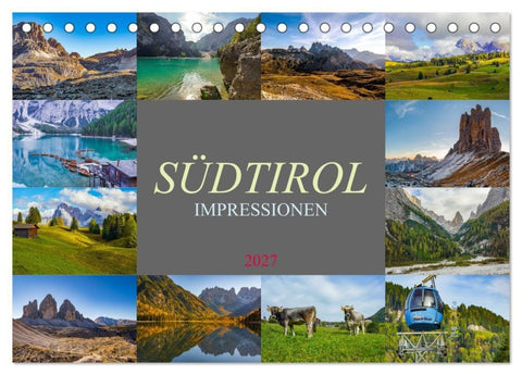 Südtirol Impressionen (Tischkalender 2027 DIN A5 quer), CALVENDO Monatskalender
