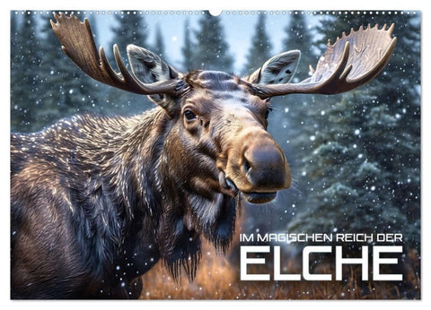 Im magischen Reich der Elche (Wandkalender 2027 DIN A2 quer), CALVENDO Monatskalender