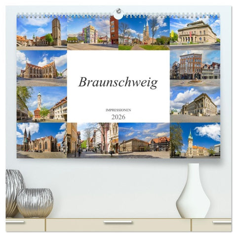 Braunschweig Impressionen (hochwertiger Premium Wandkalender 2026 DIN A2 quer), Kunstdruck in Hochglanz