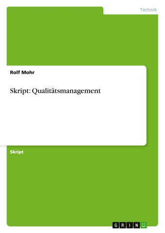 Skript: Qualitätsmanagement