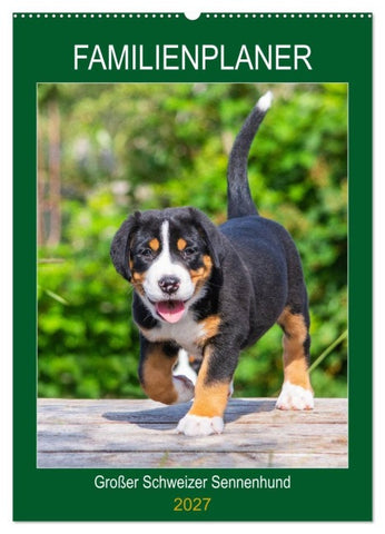 Familienplaner Großer Schweizer Sennenhund (Wandkalender 2027 DIN A2 hoch), CALVENDO Monatskalender