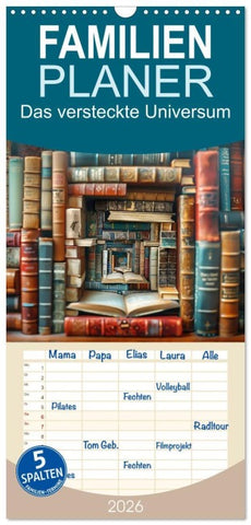 Familienplaner 2026 - Das versteckte Universum mit 5 Spalten (Wandkalender, 21 x 45 cm) CALVENDO