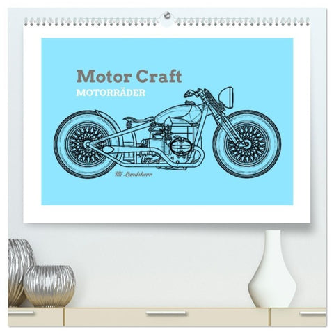 Motor Craft Motorräder (hochwertiger Premium Wandkalender 2027 DIN A2 quer), Kunstdruck in Hochglanz