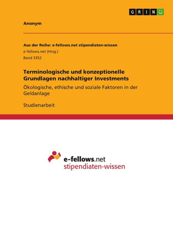 Terminologische und konzeptionelle Grundlagen nachhaltiger Investments