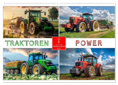 Traktoren Power (Wandkalender 2027 DIN A2 quer), CALVENDO Monatskalender