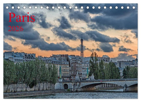 Paris (Tischkalender 2026 DIN A5 quer), CALVENDO Monatskalender