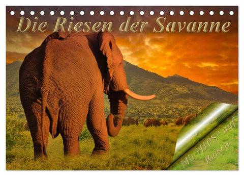 Die Riesen der Savanne (Tischkalender 2027 DIN A5 quer), CALVENDO Monatskalender