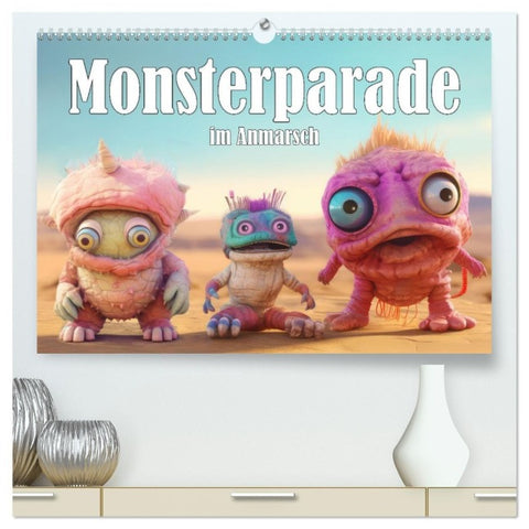 Monsterparade im Anmarsch (hochwertiger Premium Wandkalender 2027 DIN A2 quer), Kunstdruck in Hochglanz