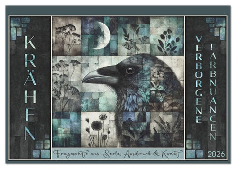 Krähen. Verborgene Farbnuancen. Kunst. (Tischkalender 2026 DIN A5 quer), CALVENDO Monatskalender