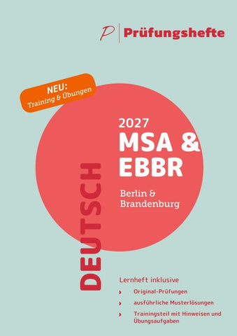 Prüfungsheft MSA und eBBR 2027 Berlin/Brandenburg – Deutsch