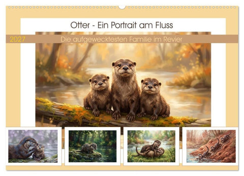 Otter - Ein Portrait am Fluss (Wandkalender 2027 DIN A2 quer), CALVENDO Monatskalender