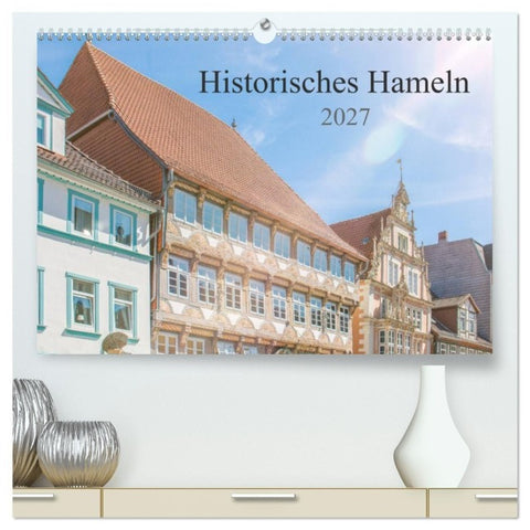 Historisches Hameln (hochwertiger Premium Wandkalender 2027 DIN A2 quer), Kunstdruck in Hochglanz