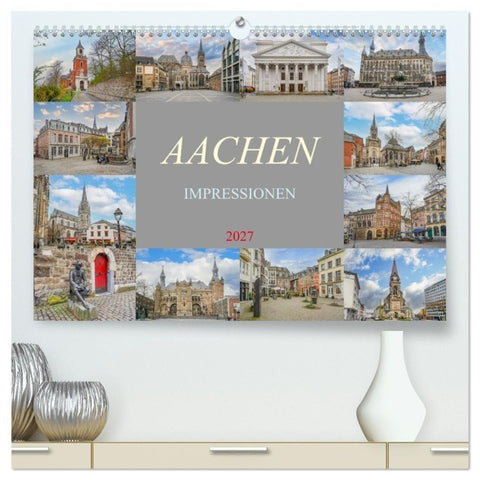 Aachen Impressionen (hochwertiger Premium Wandkalender 2027 DIN A2 quer), Kunstdruck in Hochglanz