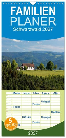 Familienplaner 2027 - Schwarzwald 2027 mit 5 Spalten (Wandkalender, 21 x 45 cm) CALVENDO