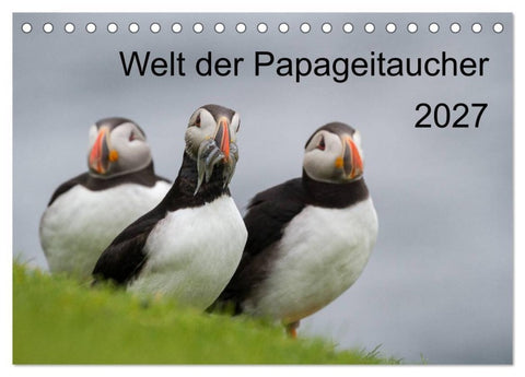 Welt der Papageitaucher (Tischkalender 2027 DIN A5 quer), CALVENDO Monatskalender