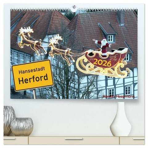 Hansestadt Herford (hochwertiger Premium Wandkalender 2026 DIN A2 quer), Kunstdruck in Hochglanz