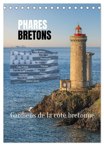 Phares Bretons Gardiens de la côte bretonne (Calendrier de bureau 2026 DIN A5 horizontal), CALVENDO calendrier mensuel