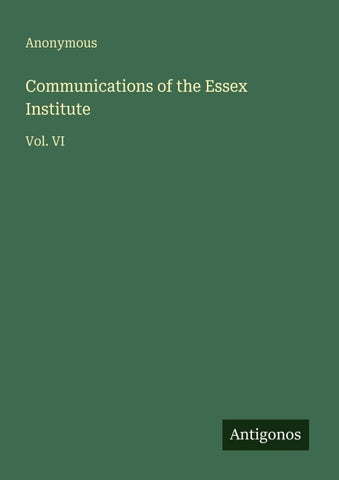 Communications of the Essex Institute