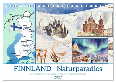 Finnland - Naturparadies (Tischkalender 2027 DIN A5 quer), CALVENDO Monatskalender