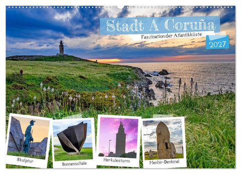 Stadt A Coruña (Wandkalender 2027 DIN A2 quer), CALVENDO Monatskalender
