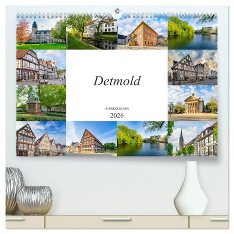 Detmold Impressionen (hochwertiger Premium Wandkalender 2026 DIN A2 quer), Kunstdruck in Hochglanz