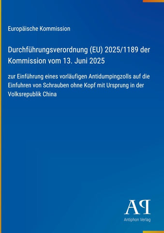 Durchführungsverordnung (EU) 2025/1189 der Kommission vom 13. Juni 2025