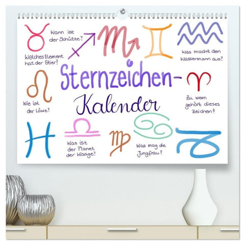 Sternzeichen-Kalender (hochwertiger Premium Wandkalender 2026 DIN A2 quer), Kunstdruck in Hochglanz