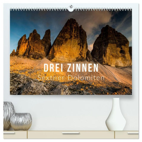 Drei Zinnen. Sextner Dolomiten (hochwertiger Premium Wandkalender 2027 DIN A2 quer), Kunstdruck in Hochglanz