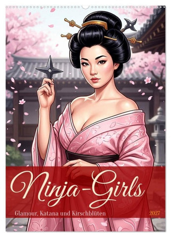 Ninja-Girls (Wandkalender 2027 DIN A2 hoch), CALVENDO Monatskalender