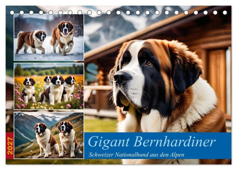 Gigant Bernhardiner (Tischkalender 2027 DIN A5 quer), CALVENDO Monatskalender