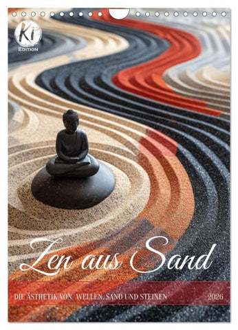 Zen aus Sand (Wandkalender 2026 DIN A4 hoch), CALVENDO Monatskalender