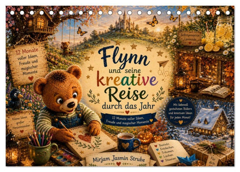 Flynn und seine kreative Reise durch das Jahr (Tischkalender 2027 DIN A5 quer), CALVENDO Monatskalender