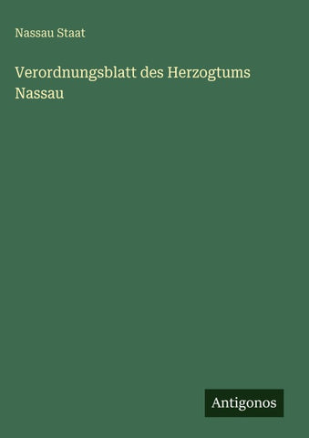 Verordnungsblatt des Herzogtums Nassau