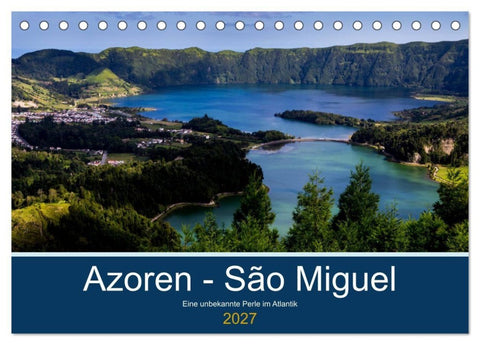 Azoren - São Miguel (Tischkalender 2027 DIN A5 quer), CALVENDO Monatskalender