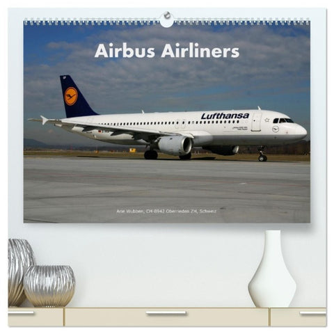 Airbus Airliners (hochwertiger Premium Wandkalender 2027 DIN A2 quer), Kunstdruck in Hochglanz