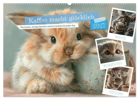 Kaffee macht glücklich (Wandkalender 2027 DIN A2 quer), CALVENDO Monatskalender