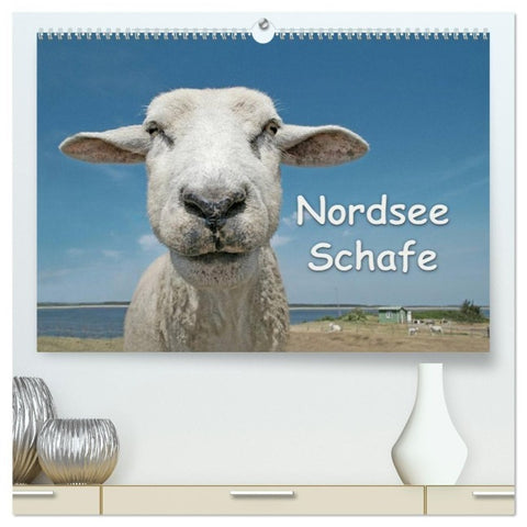 Nordsee Schafe (hochwertiger Premium Wandkalender 2027 DIN A2 quer), Kunstdruck in Hochglanz