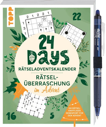 24 DAYS RÄTSELADVENTSKALENDER – Rätselüberraschung im Advent. Mit original PILOT Stift!