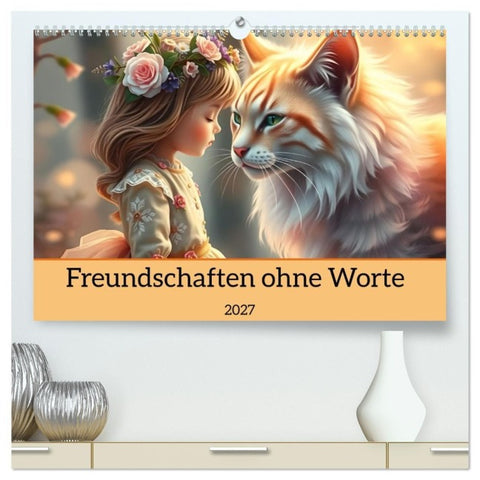 Freundschaften ohne Worte (hochwertiger Premium Wandkalender 2027 DIN A2 quer), Kunstdruck in Hochglanz