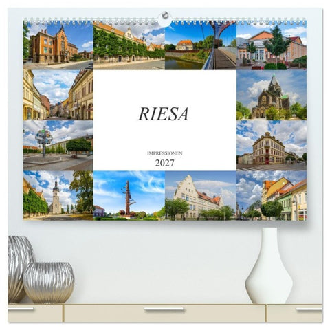 Riesa Impressionen (hochwertiger Premium Wandkalender 2027 DIN A2 quer), Kunstdruck in Hochglanz