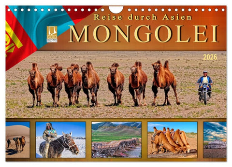 Reise durch Asien - Mongolei (Wandkalender 2026 DIN A4 quer), CALVENDO Monatskalender