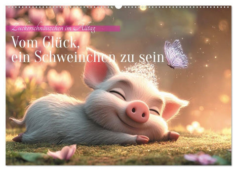 Vom Glück, ein Schweinchen zu sein (Wandkalender 2027 DIN A2 quer), CALVENDO Monatskalender