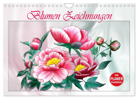 Blumen-Zeichnungen (Wandkalender 2026 DIN A4 quer), CALVENDO Monatskalender