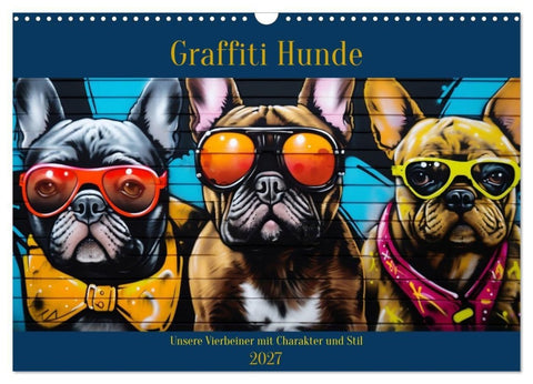 Graffiti Hunde (Wandkalender 2027 DIN A3 quer), CALVENDO Monatskalender