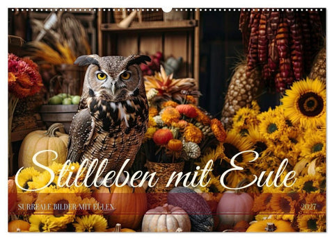 Stillleben mit Eule (Wandkalender 2027 DIN A2 quer), CALVENDO Monatskalender