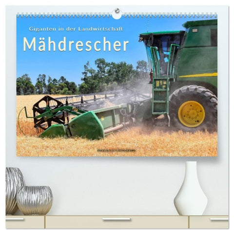Giganten in der Landwirtschaft - Mähdrescher (hochwertiger Premium Wandkalender 2027 DIN A2 quer), Kunstdruck in Hochglanz