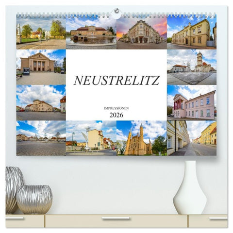 Neustrelitz Impressionen (hochwertiger Premium Wandkalender 2026 DIN A2 quer), Kunstdruck in Hochglanz