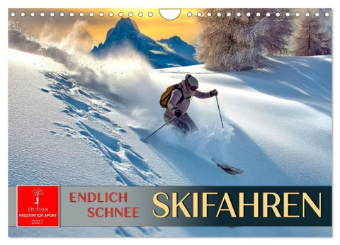 Skifahren - endlich Schnee (Wandkalender 2027 DIN A4 quer), CALVENDO Monatskalender